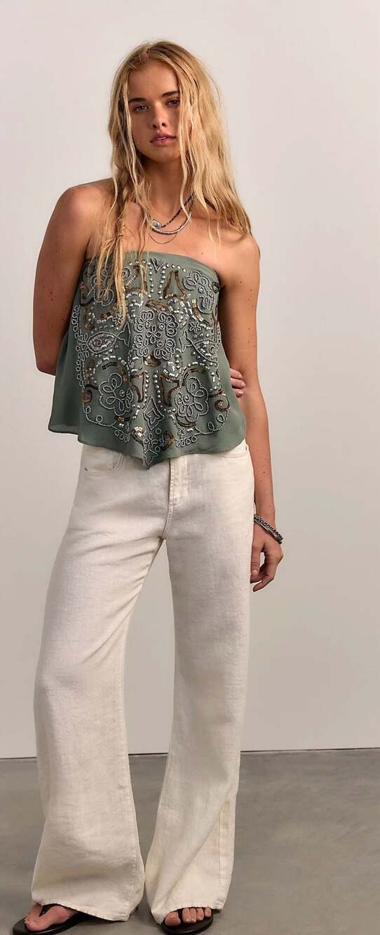 Free People Julia Embellished Tube Top SIZE x- SMALL NWT - Picture 4 of 4